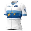 Wielershirt 2022 Groupama FDJ Europees Kampioenschap Wit Blauw